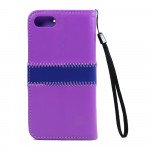 Wholesale iPhone 7 Magnetic Flip Leather Wallet Case (Purple)